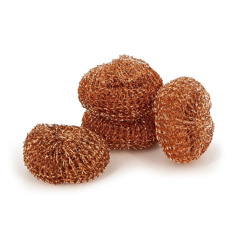 Pine Sol Pine-Sol Heavy-Duty Copper Coated Scrubbers - Premium Scrub Sponges for Cast Iron Pans, Stainless Steel Cookware, Oven Racks, and Grills, 4 Pack - Image 2